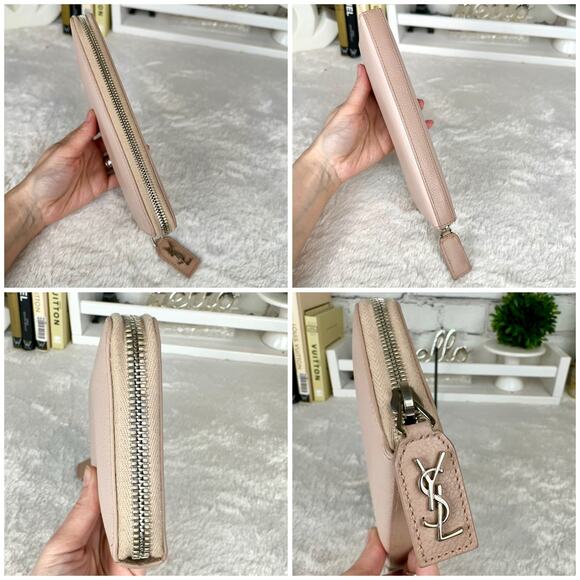 Yves Saint Laurent YSL Zippy Zip Around Wallet light pink soft leather NICE! - Picture 4 of 15